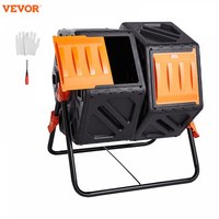 VEVOR Compost Bin Dual Chamber Composting Tumbler, High Volume Two Rotating Chambers with 2 Sliding Door and Steel Frame