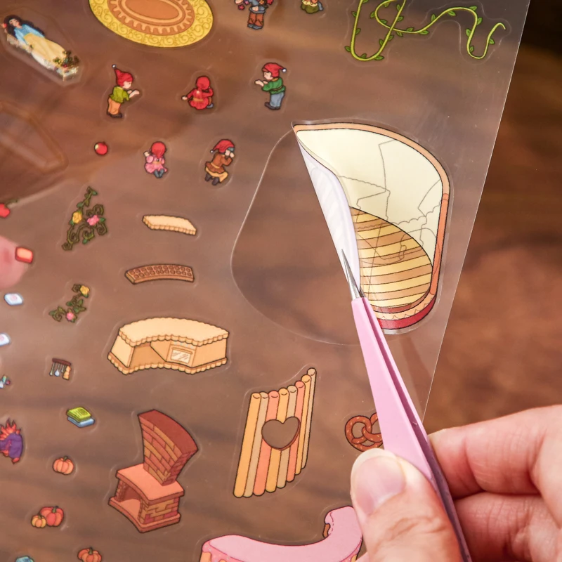 4 fogli/borsa adesivi diorama in miniatura a tema fiaba magica per album fai da te decorazione della cassa del telefono adesivo ricompensa per studenti