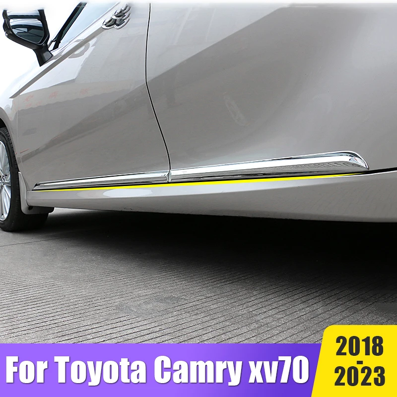 

For Toyota Camry 70 XV70 2018 - 2021 2022 2023 Car Door Body Side Molding Trim Cover Protector Strip ABS Scuff Guard Accessories