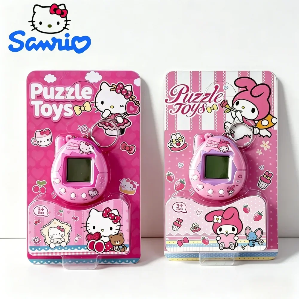HOT Sanrio Hello Kitty My Melody Cartoon Toys Virtual Pet Mini Game Console Keychains Toys Christmas Day Gifts