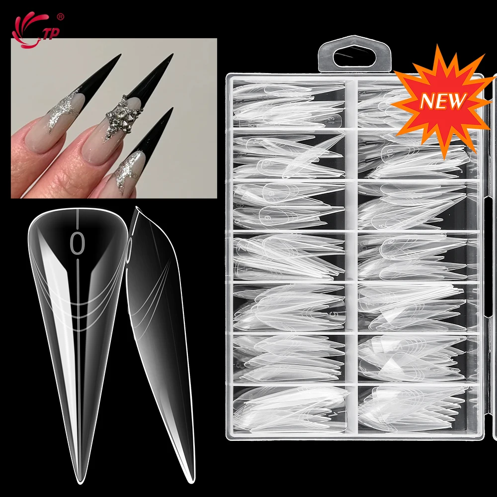 TP 140 قطعة/صندوق واضح الأظافر شكل مزدوج الاكريليك الأظافر كاذبة نصائح بولي تمديد هلام قوالب مسمار العلوي تمديد نظام أدوات مانيكير #1