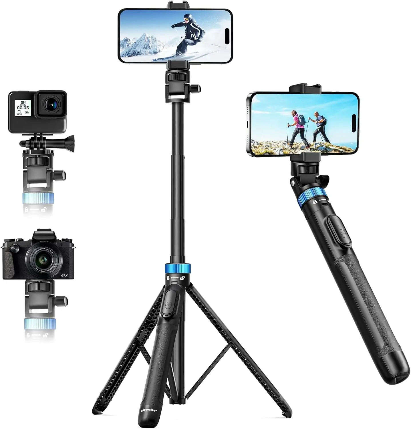 

72" Phone Tripod - Tripod for iPhone & Selfie Stick with Phone Holder & Remote - Upgraded, Stable & Portable Stand for i