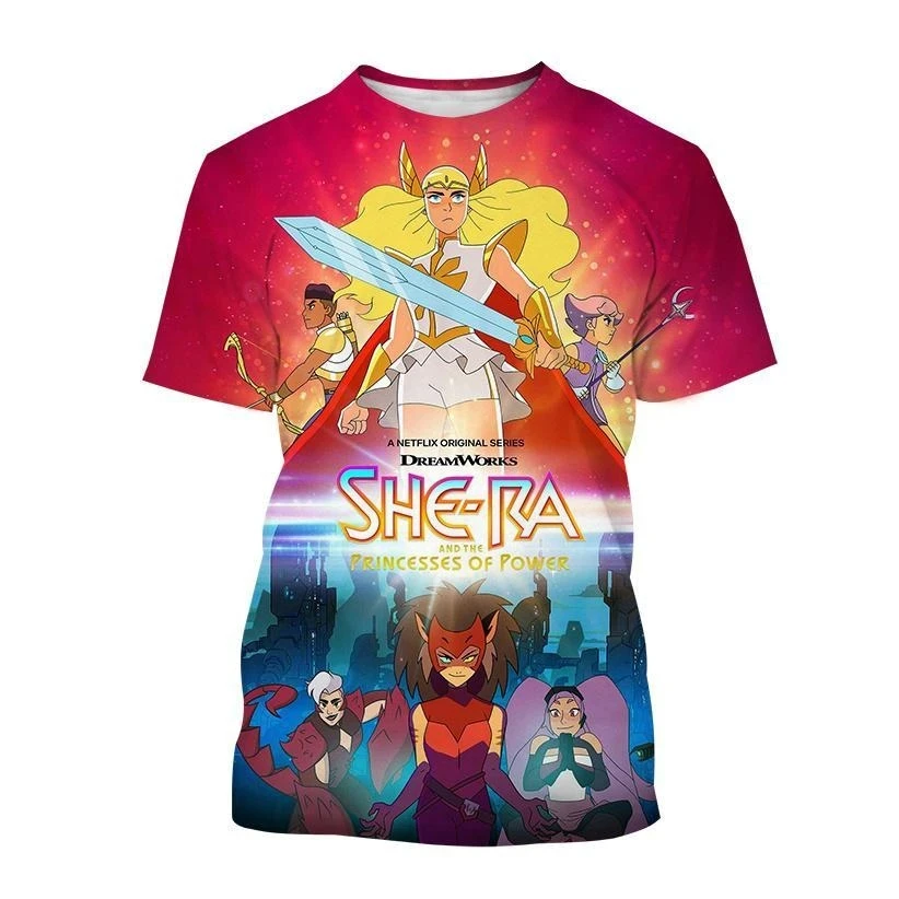 Hot Sale Japanese Anime She-Ra and Princess of Power 3D Printed Men/Women Children Cartoon T shirts Fashion Unisex Kids T-shirt