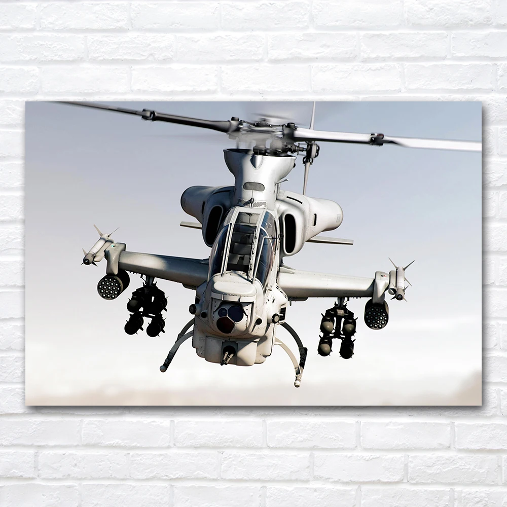 Bell AH-1Z Viper Attack Helicopter Posters & Prints Aircraft Picture Wall Art Canvas Paintings Home Living Room Decor