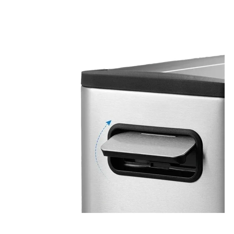 Household living room with lid stainless steel thickened pedal kitchen large pulley double open lid trash can