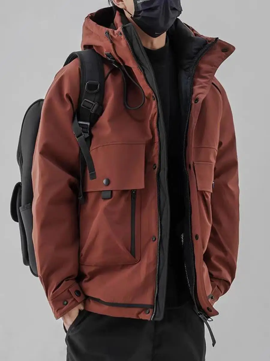 

Мужская зимняя куртка-пуховик с капюшоном, утепленная, для активного отдыха, теплая, ветрозащитная, стандартный крой, удлиненная, универсальная