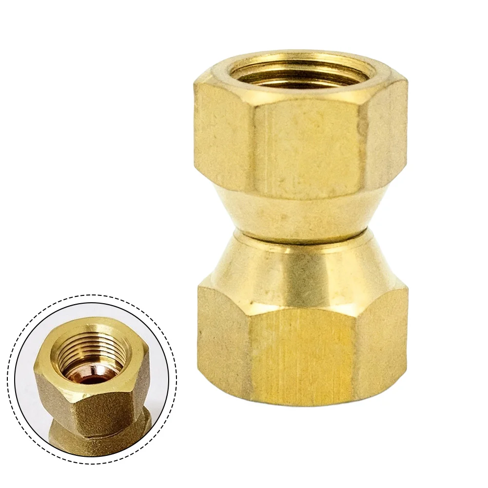 2pcs Heavy Duty Brass Adapter For Female Flare Connections, Compatible With Fuel Oil Air Gas Lines Installation