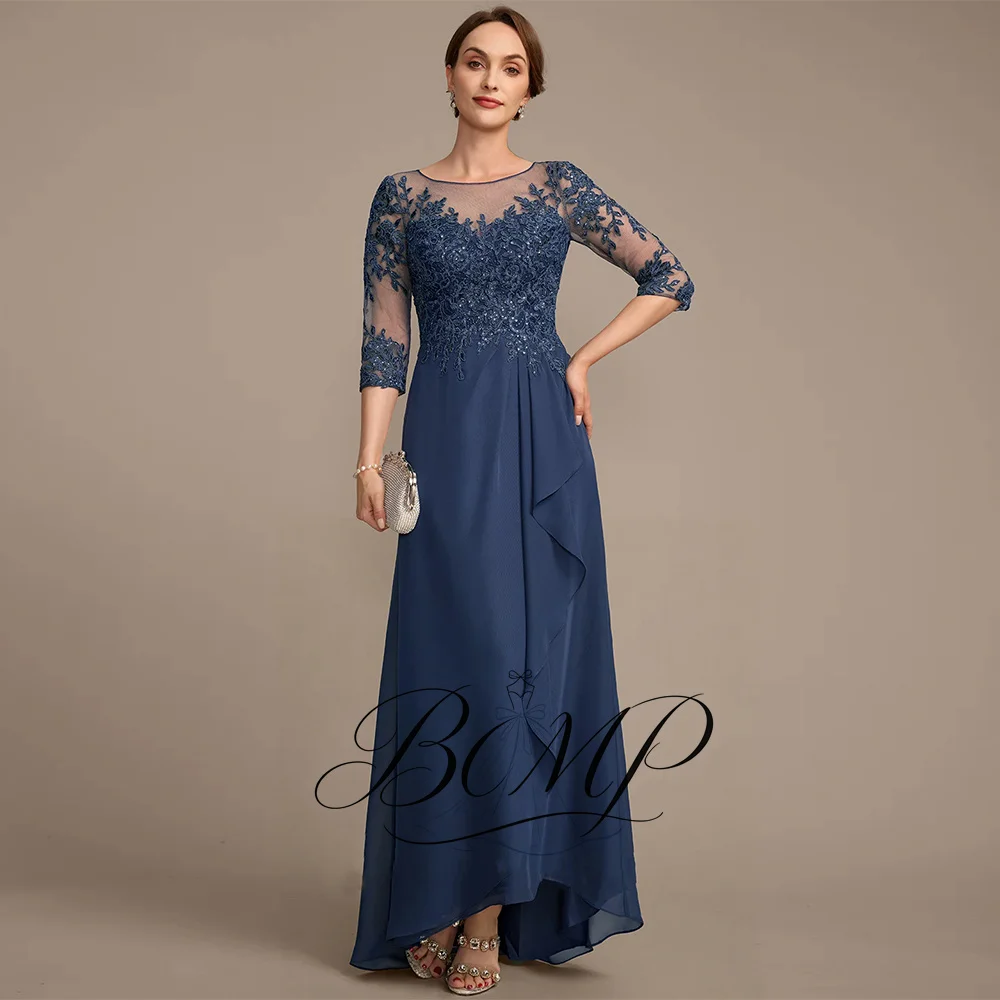 AP pretti Elegant Organza Mother Of The Bridedress O-Neck Customized Regular Sleeve Floor-Length A-line Mother Of The Grooms