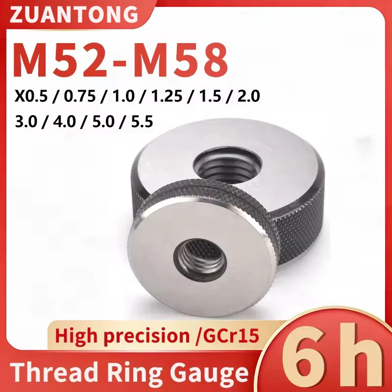 1SET(1*GO+1*NOGO) 6h M52-M58 Metric Fine Tooth Thread Ring Gauge Measure Tool X0.5/0.75/1.0/1.25/1.5/2.0/3.0/4.0/5.0/5.5