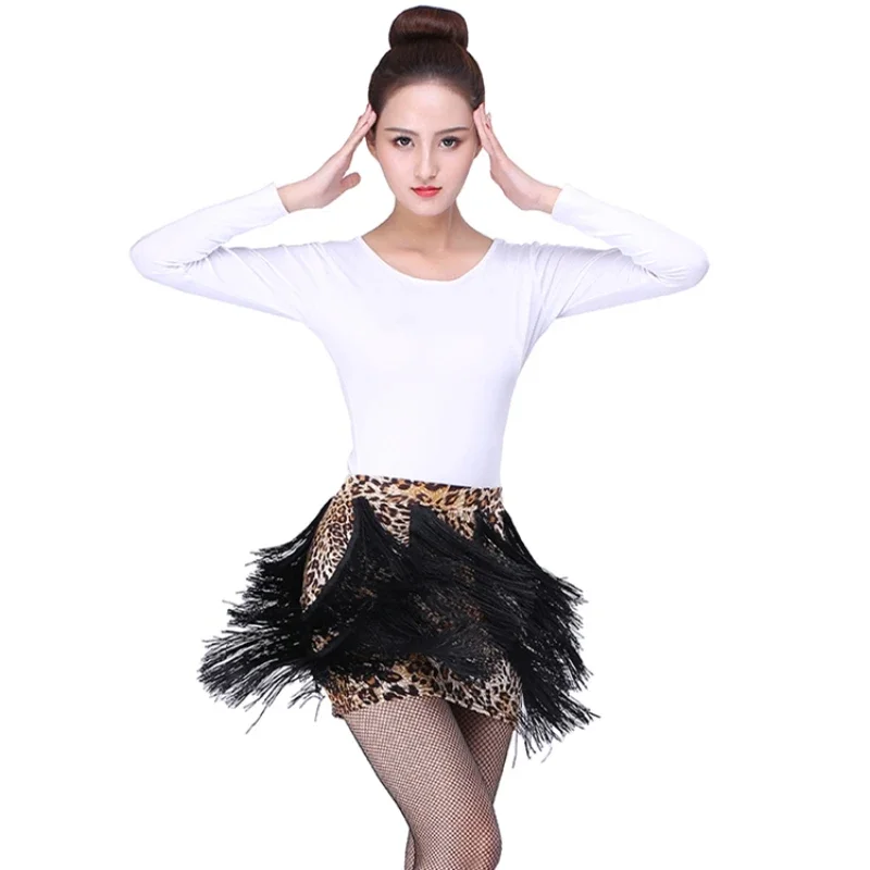 

Latin Dance Skirt Sexy Women Chacha Samba Tango Layers Training Dress Fringe Skirt Competition Performamnce Lady Latin Costume