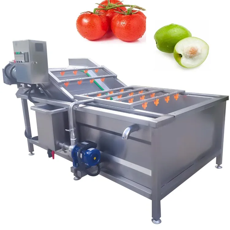 Customized Stainless Steel Washer Air Bubble Cleaning Processing Vegetable Washing Line Machine