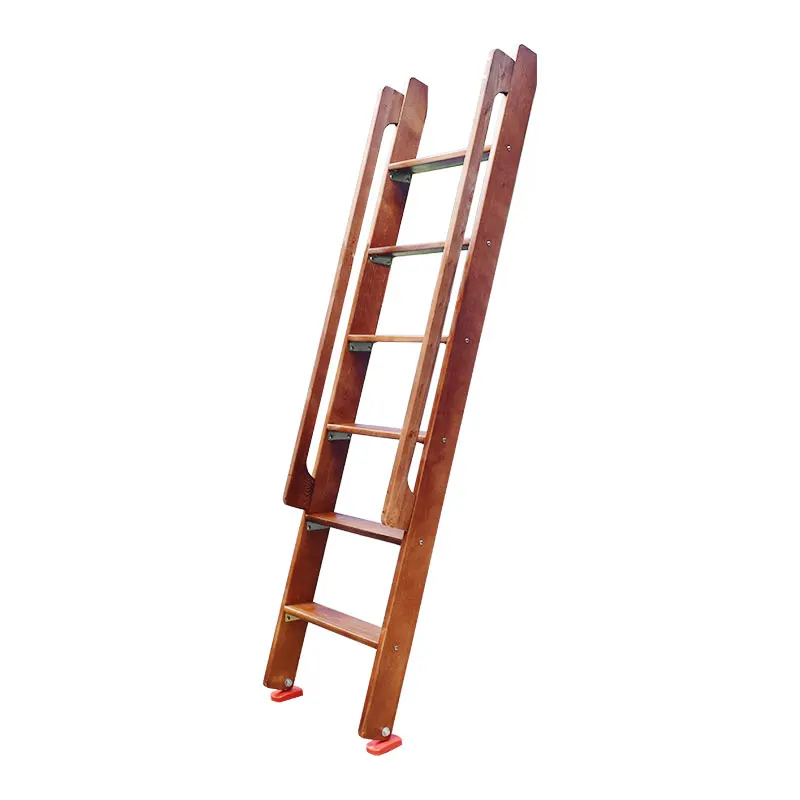 Household indoor solid wood simple handrail ladder mother and child bed dormitory upper and lower bunk ladder for sale attic cli