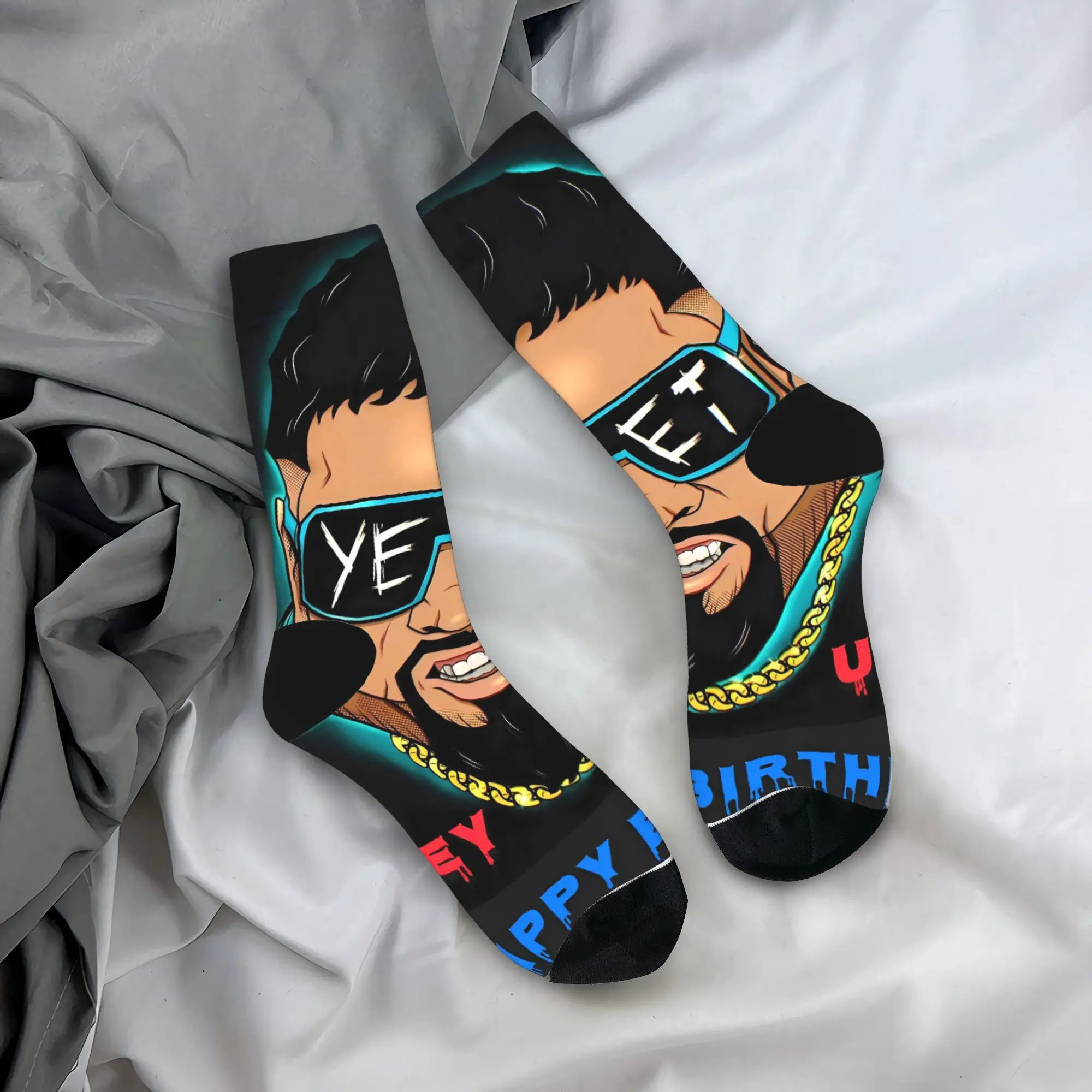 JEY YEET USO レスリングソックス プリントストッキング 滑り止め ユニセックス メンズソックス 快適な秋面白いランニングスポーツソックス