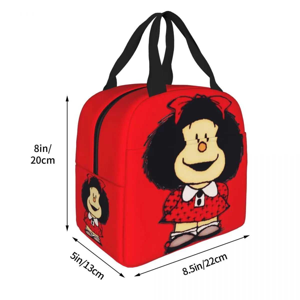 Mafalda-Sac à lunch isotherme de grande capacité, contenant de repas, fourre-tout de dessin animé Qu37Argentina, boîte à lunch pour la plage et les