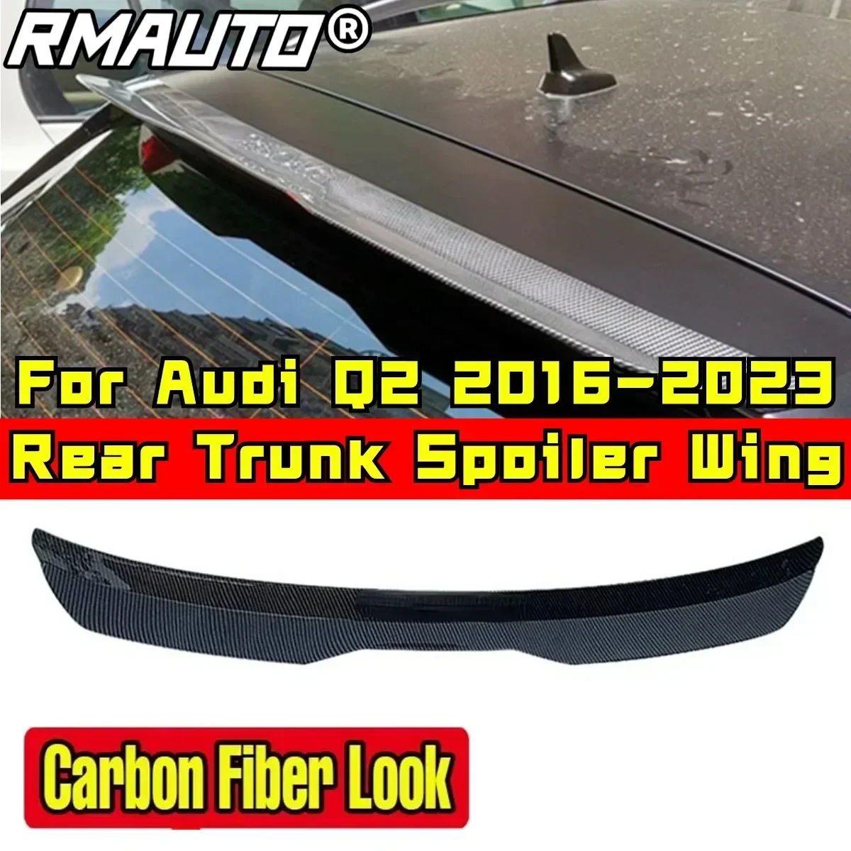 For Audi Q2 2016 2017 2018 2019 2020 2021 2022 2023 Rear Spoiler Wing Body Kit ABS Plastic Car Rear Roof Spoiler Exterior Part