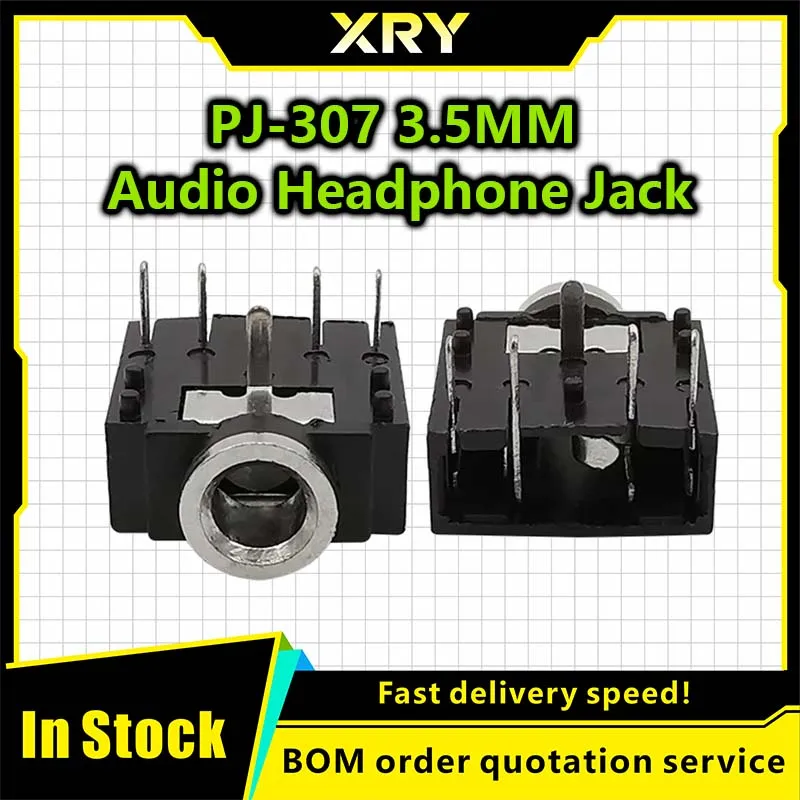 10PCS PJ-307 PJ307 3.5mm 3 Pin Mono Channel Jack Socket Audio Jack Connector PCB 3F07 Headphone Socket
