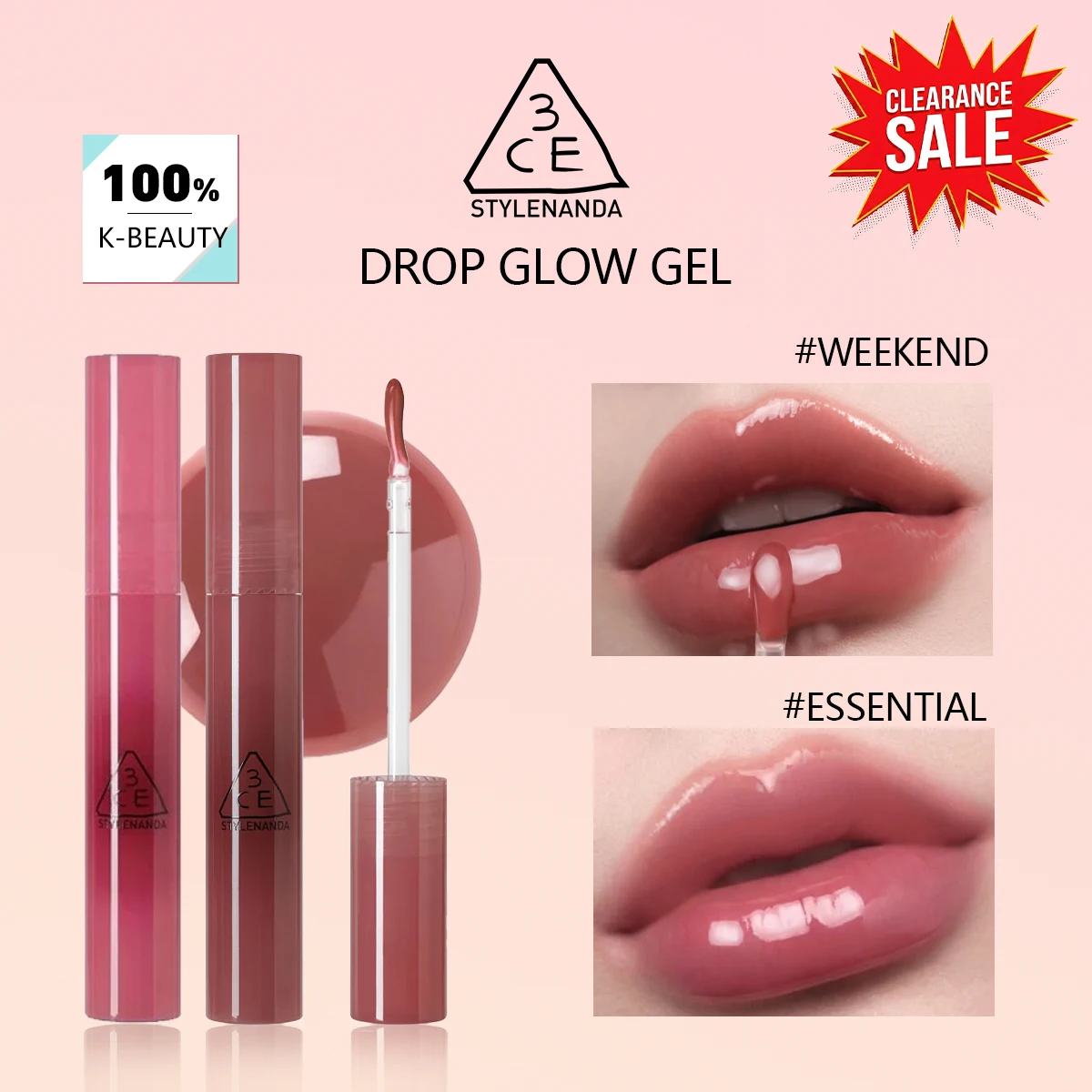 

[ClearanceSale] 3CE DROP GLOW GEL,Lightweight​&Smooth,Non-Sticky&Red-Toned,Vibrant Color Payoff,Korean Cosmetic,Korean Makeup