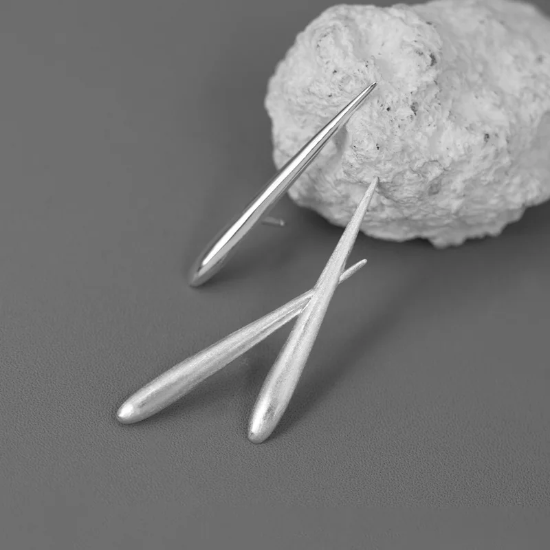 Miracle Sterling Silver 925 Original Design Diagonal Weave  Minimalist Unisex Stylish Rain Silk Image Combination Brooch Pin
