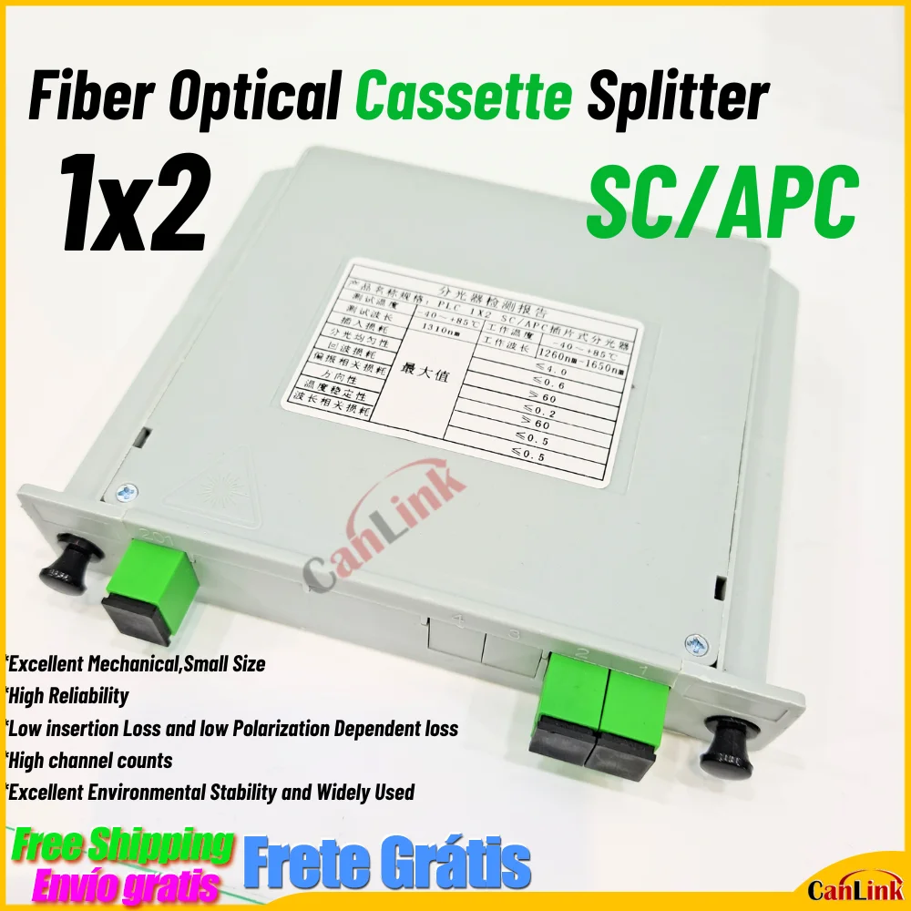 Optical Fiber Splitter 1-2 SC APC Cassette Box Plug-in Type Optical Splitter SC UPC 1*2