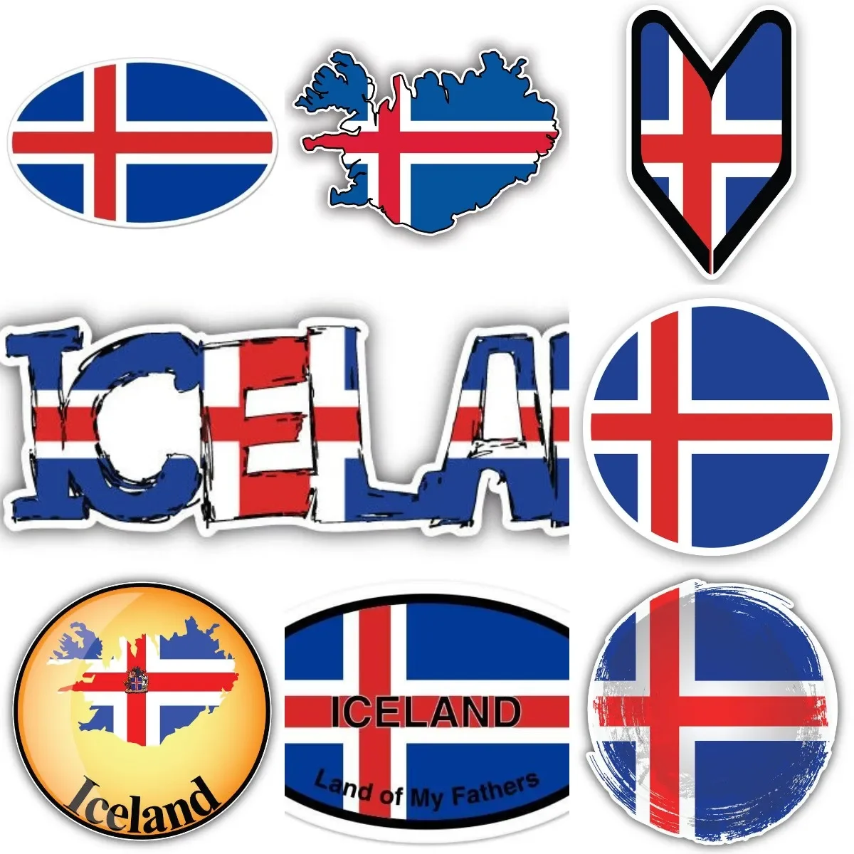 

Iceland IS Flag Map Creative PVC Stickers Accessories for Decorate Fridge Wall Van Suv Car Room Table Motorcycle Off-road Decal