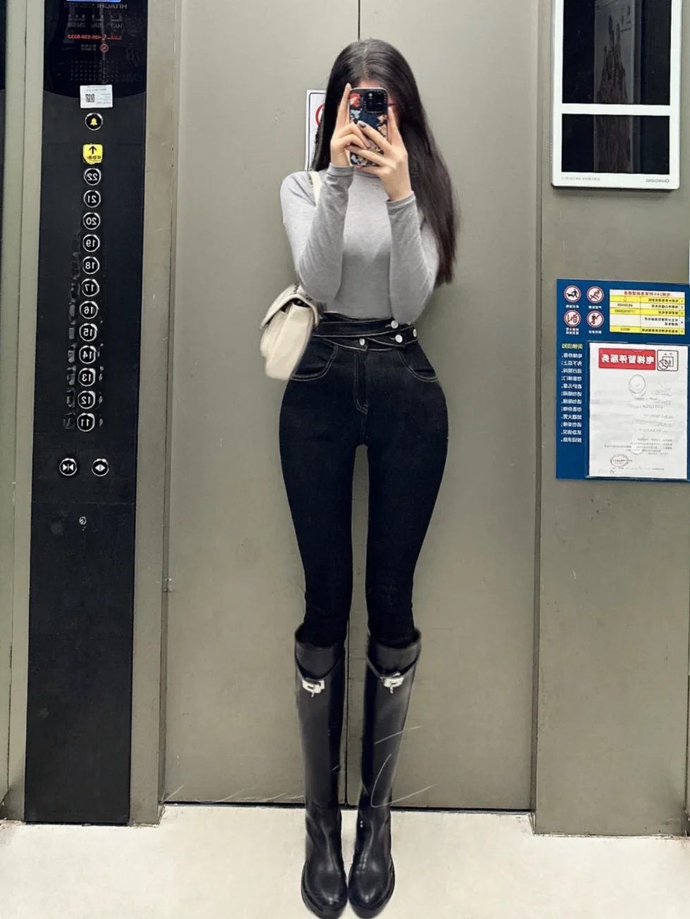 High Waist Cross Buckle Design Slimming Small Foot Pants Sexy Body Shape Slimming Hip up Nine Point Pants Korean Style Cotton...