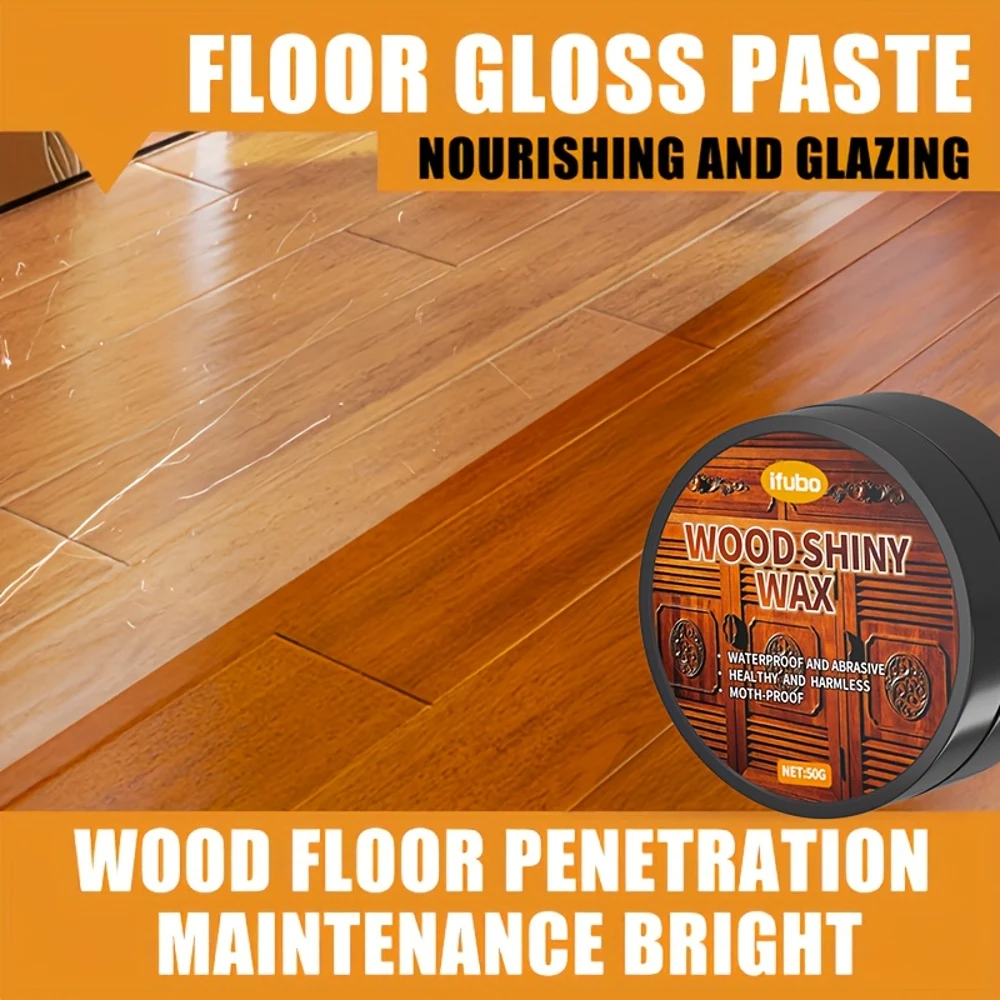 ملمع شمع لامع للأثاث والأرضيات - مقاوم للماء، مضاد للتشقق، مغذي وتنعيم الخشب، حماية طويلة الأمد لـ