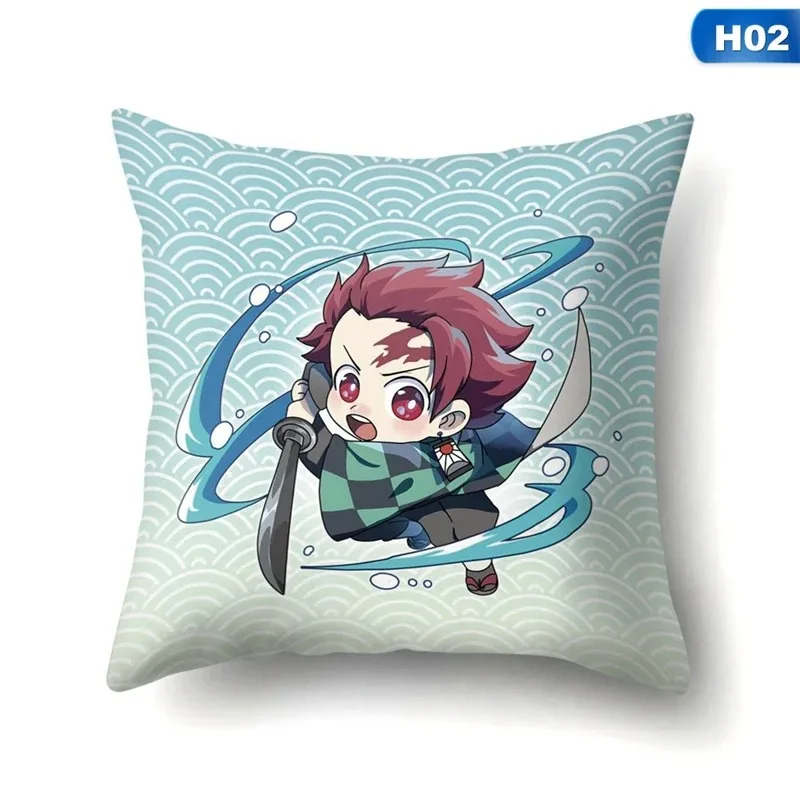 45x45cm cartoon anime Demon Slayer pattern cushion cover home decoration bedroom living room sofa cushion cover