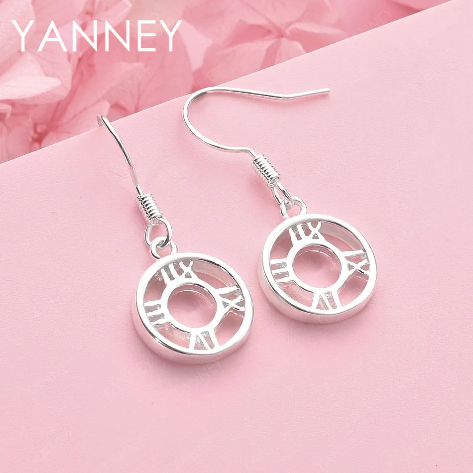 

Luxury 925 Sterling Silver Mini Round Copper Coin Pendant Earrings for Women's Wedding Fashion Accessories Jewelry