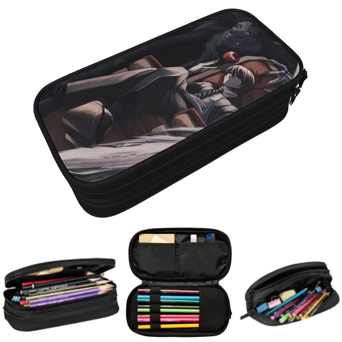 Deaths Notes Ryuk Anime Pencil Case for Studen Gifts Pen Box Pencil Bag Stationery Supplies Pen Holder Bag