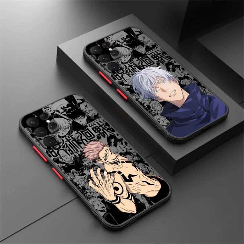 

Anime Jujutsu Kaisen Cartoon Frosted Translucent For Samsung Galaxy S24 S23 S22 S21 S20 FE S10 S9 S8 Plus Ultra Pro 5G Funda