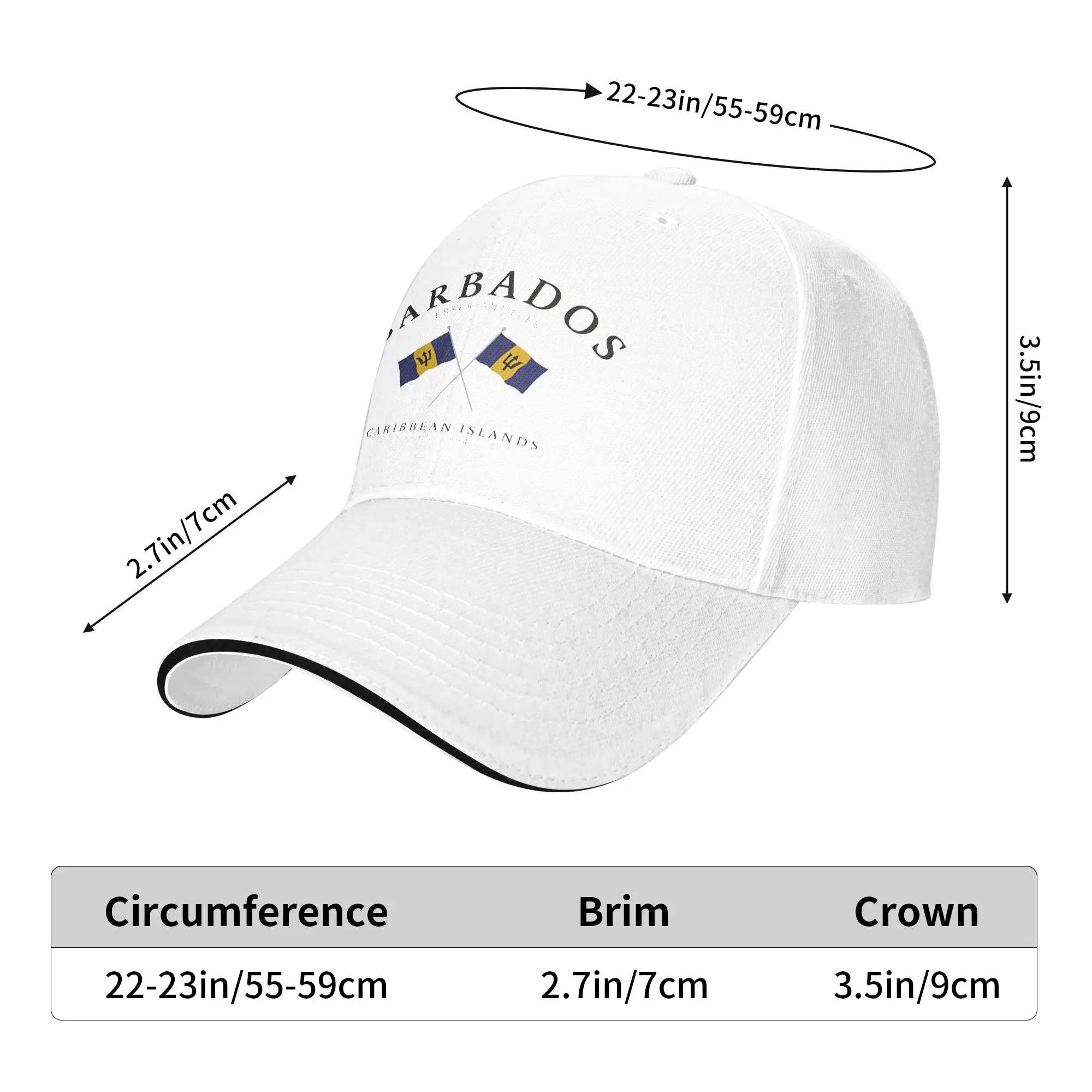 Barbados Flag Barbadian Country Map Sun Baseball Cap Summer Couple Women  Print Hip Hop Hats High Quality Hippie Baseball Caps