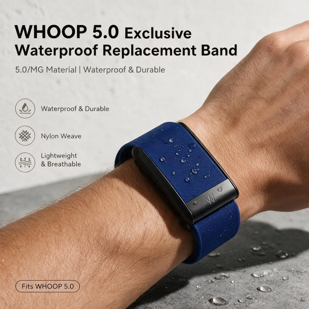 For WHOOP 5.0 MG Nylon Woven Elastic Water Resistant Replacement Wristband Sport Fitness Training Outdoor Exercise Band