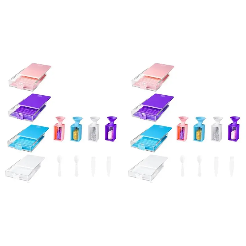 

A84E-24-Pack Trabricks Stackable Diamond Art Trays With Lids, Diamond-Painting Art Kits For Adult For DIY Art Craft E