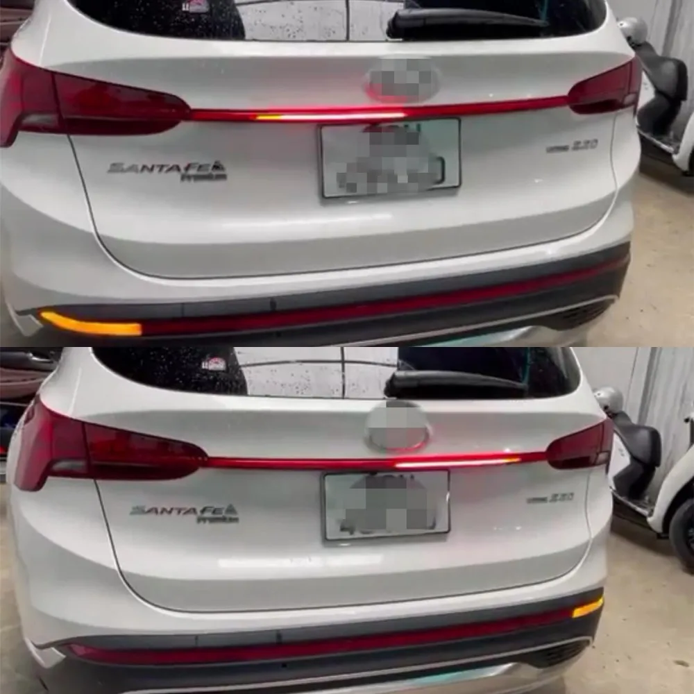 حافظة المصابيح الخلفية الممتدة LED لسيارة Hyundai Santa Fe 2021+، Start Scanning، Night DRL، ضوء الفرامل 100%، إشارات الانعطاف الغاسل