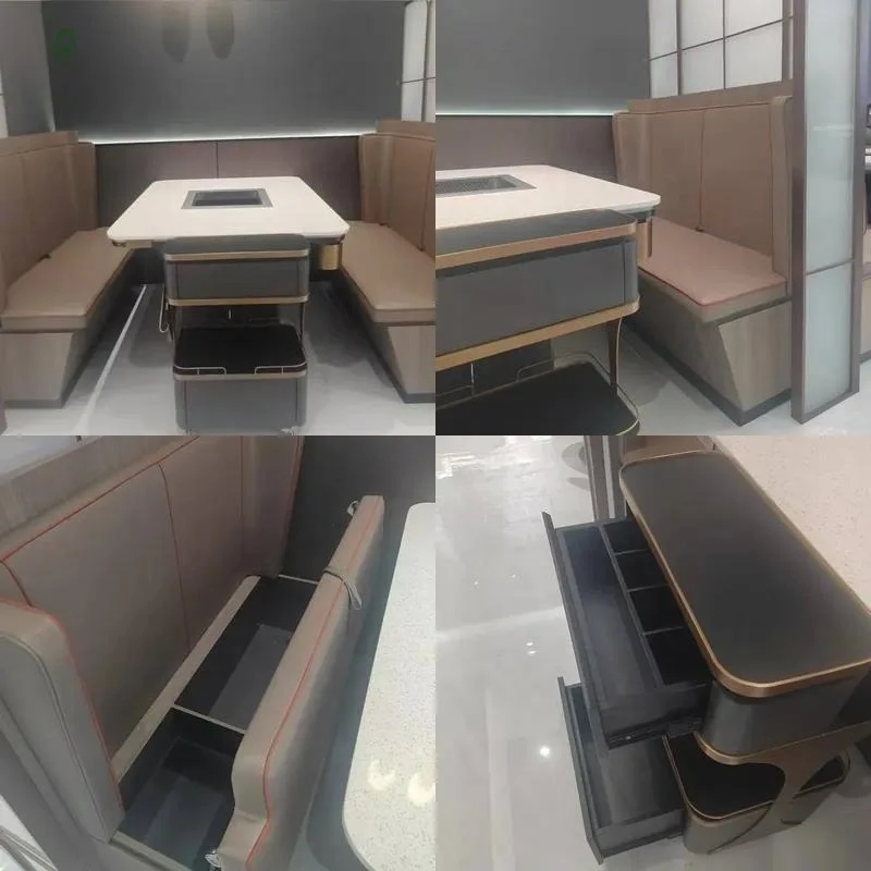 Modern Customizable Double Sided Sofa Chairs Benches High Quality Space Saving Design for Restaurant