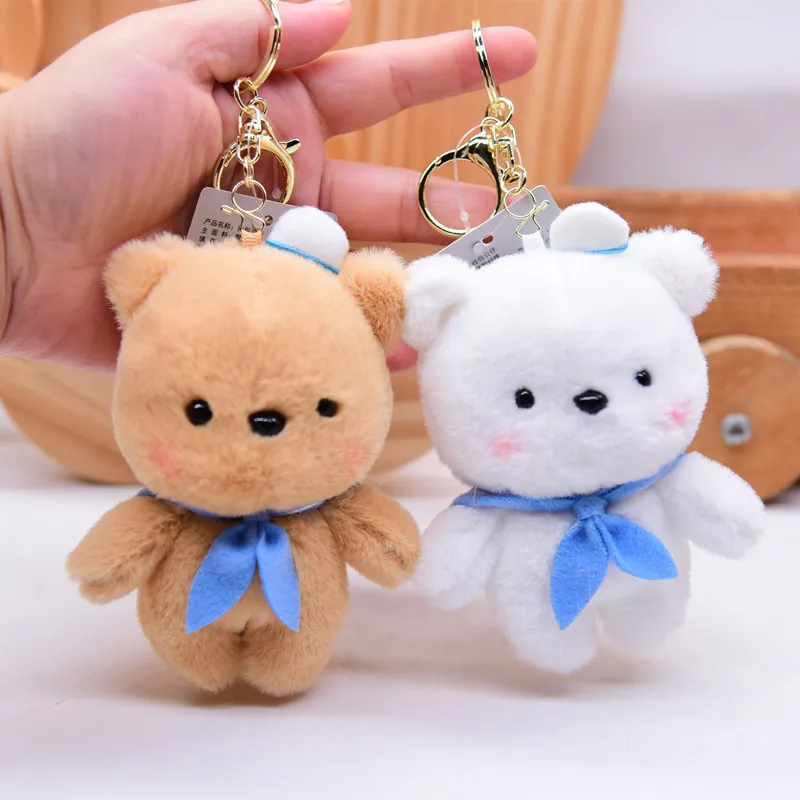 

Cartoon Cute Animal Navy Bear Plush Keychain Pendant 10cm Kawaii Stuffed Plush Toys Couple Bag Pendant Kids Birthday