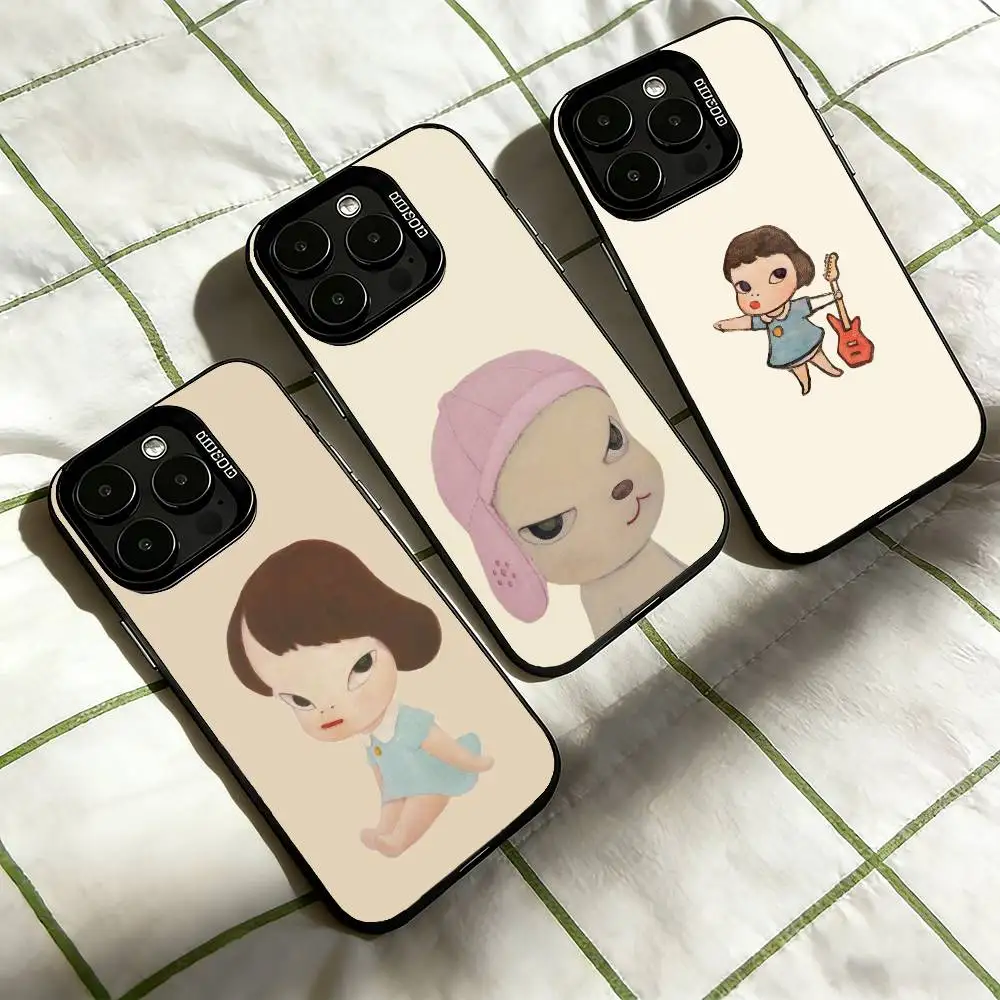 

Cute Y-Yoshitomo N-Nara Phone Case For iPhone 17,16,15,14,13,12,11 Plus,Pro Max,XS,Colorful Silver Black Cover