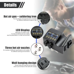 JCD 8898 750W 2 Lötstation 2 in 1 Begrüßungslötes Iron Heißluftpistole einladend 12 Hauptverkaufslot 750W - №7
