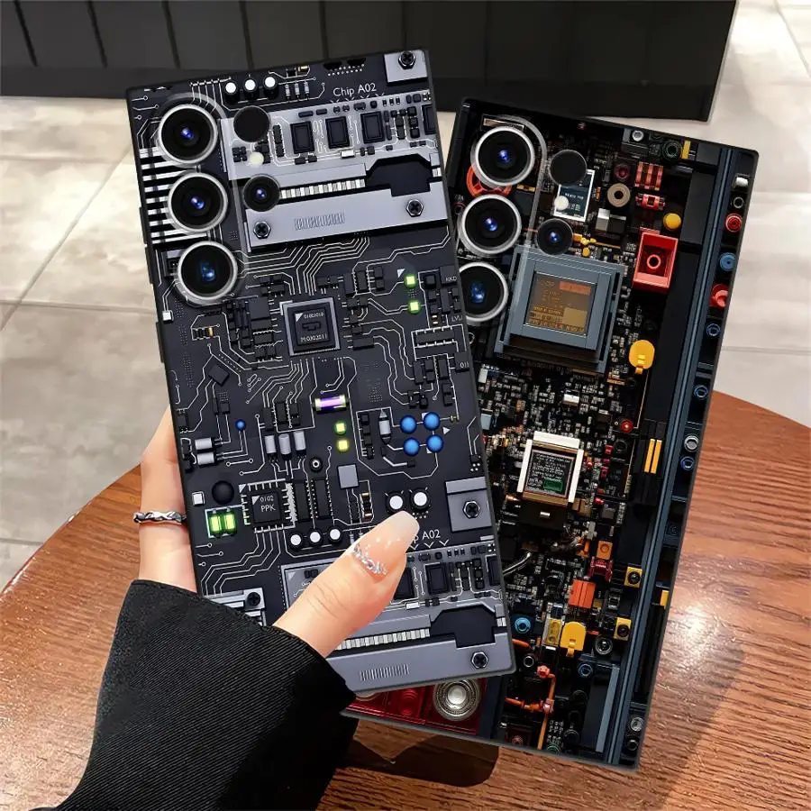 Electronic Components Funda Phone Cover Case for Samsung Galaxy S26 Ultra S23 S25 Plus S20 Ultra S21 FE Note 20 8 9 10 S24 S10