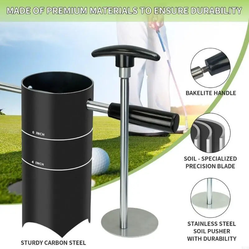 

Переносной резак для лунок для гольфа, трехколесный домашний крошечный гольф-поле стандартного размера USGA 4, в противном M4YD