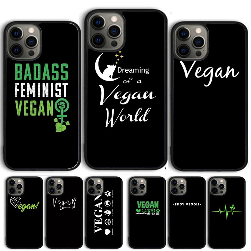 Vegan VEGETARIAN Phone case  For iPhone 16 15 14 X XR XS 11 12 mini 13 Pro MAX Plus cover shell coque