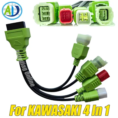 Диагностический кабель OBD2 для Kawasaki Z/Ninja/Versys/Vulcan Series, мотоциклетный диагностический соединительный кабель OBDII для Kawasaki 4, 6 контактов