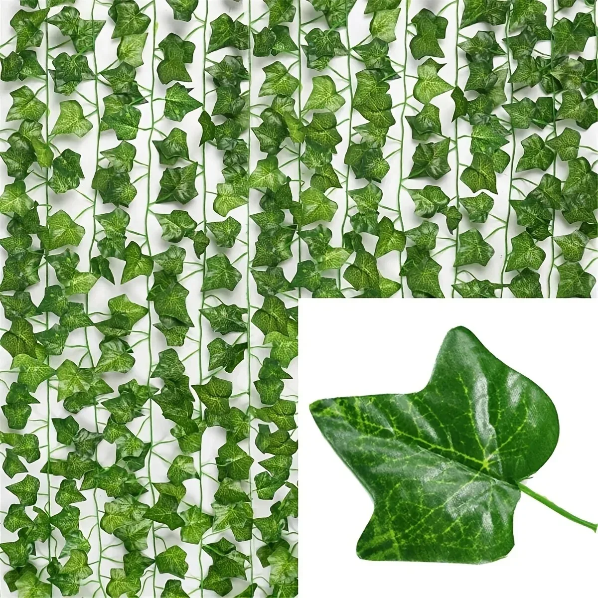 Künstliche grüne Efeublätter, Rattan-Krieffelblätter, Ranke, Hängegirlande, DIY, künstliche Blumen, Pflanzen für Garten, Hochzeit, Party, Heimdekoration