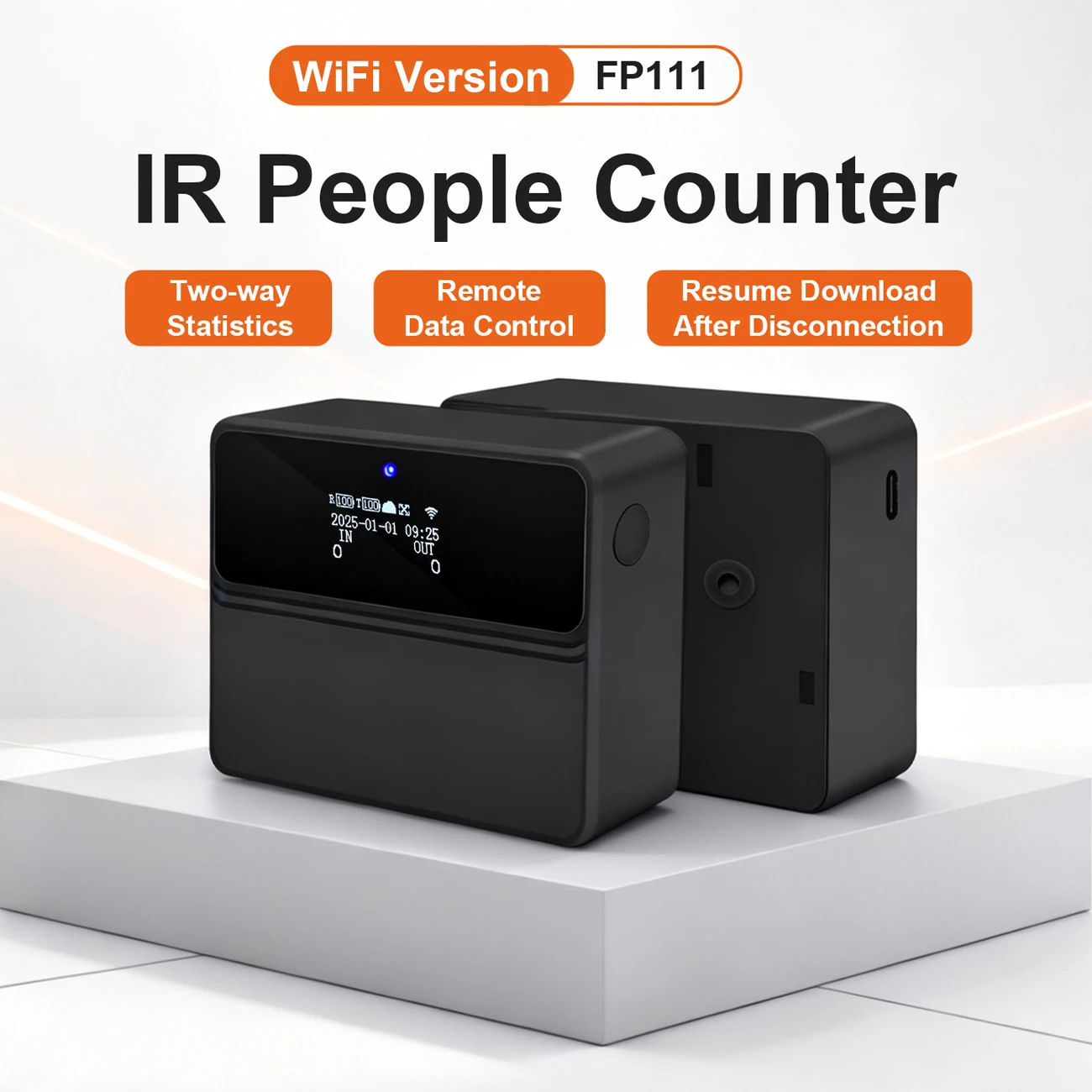 New WiFi IR People Counter Battery Powered Footfall Detection Device for Retail Shop And Business Center