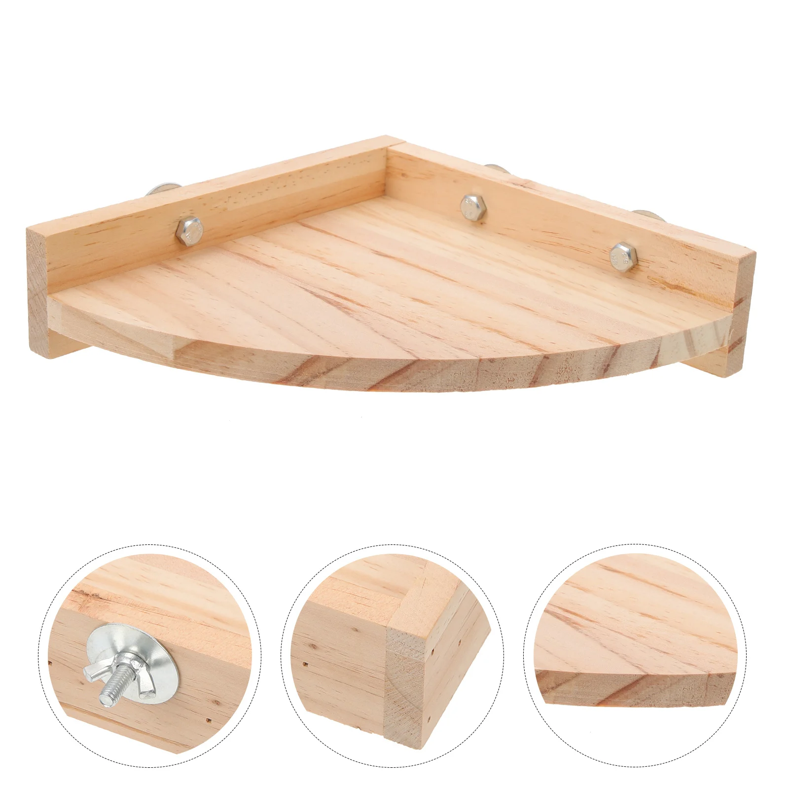 

Birds Perch Platform Wood Natural Long-Lasting Impact Resistant Parrot Roost for Cockatiels Canaries Black Cockatoos Multi-Bird