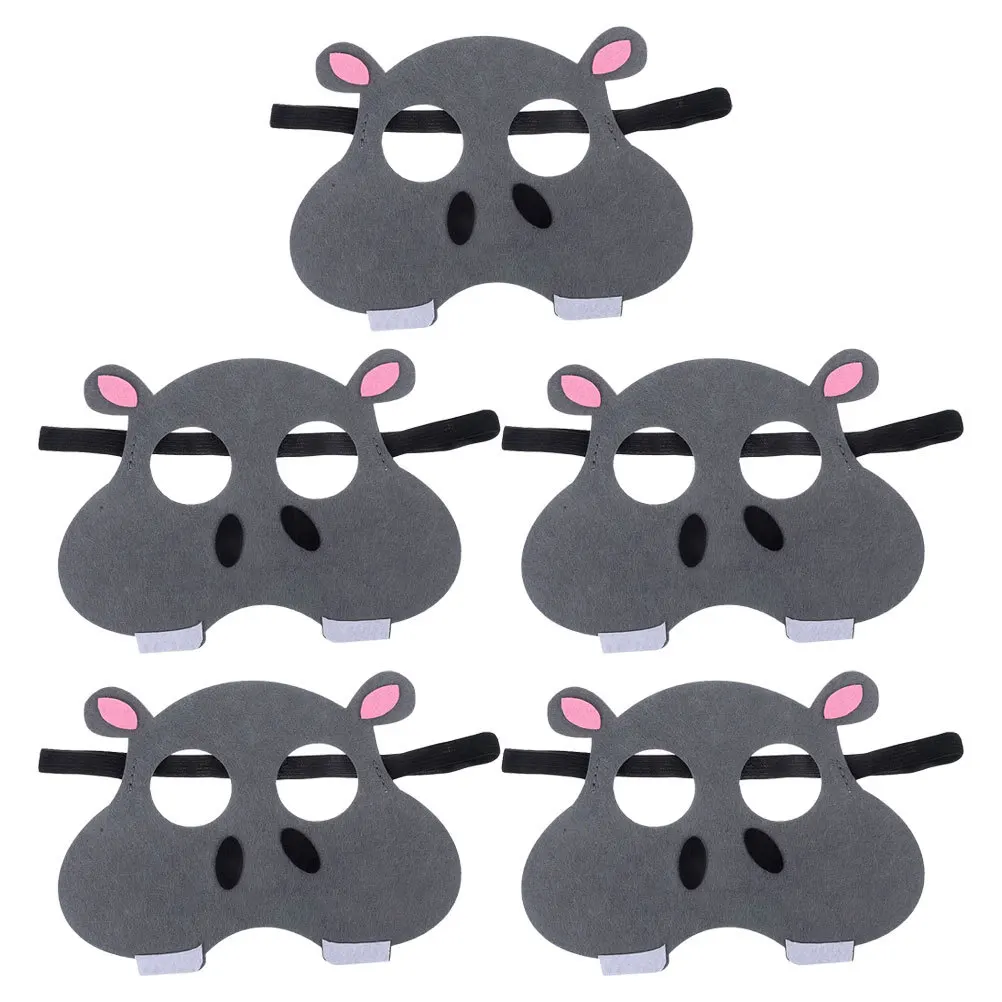 5Pcs Cartoon Animal Masks Kids Non-Woven Fabric Party Cosplay Mask Animal Dress Up Halloween Party Mask Cosplay Mask,