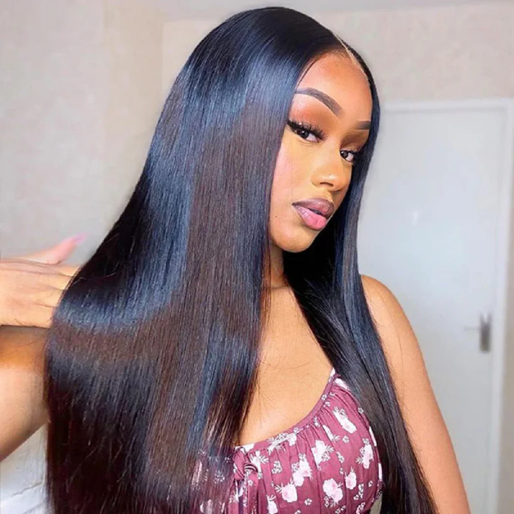 

Glueless Brazilian Human Hair Wig 200% Density Pre-Plucked Straight for All Women 100% Remi Virgin Hair Extensions