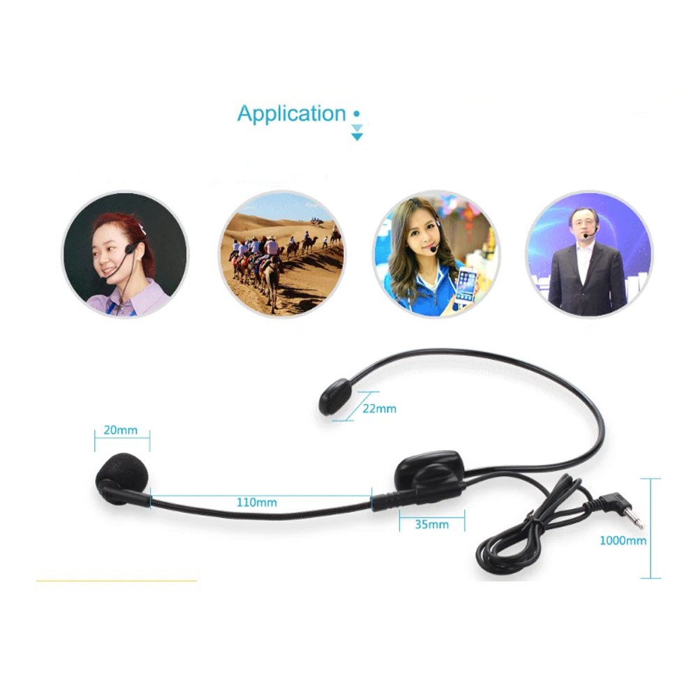 Microfone de fone de ouvido com fio, lança flexível com fio para amplificador de voz, professores, alto-falantes, treinadores, apresentações, idosos
