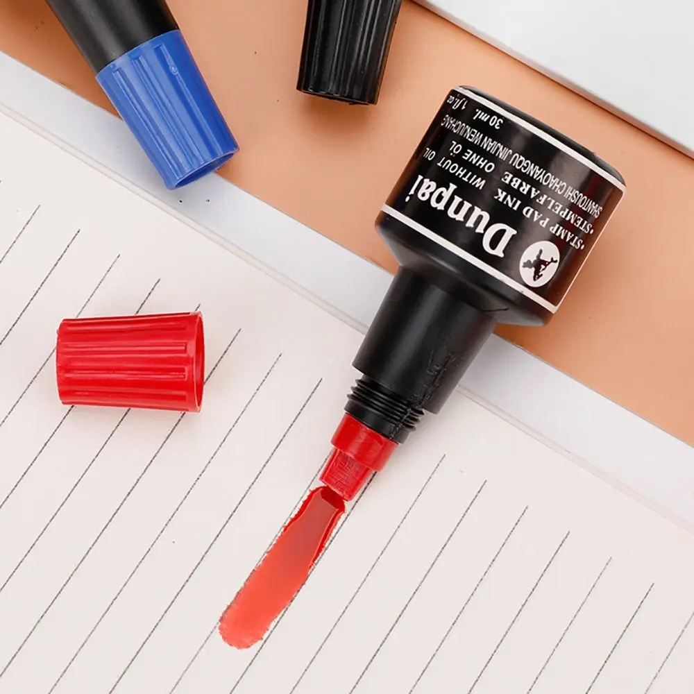 High Quality 30ML Stamp Pad Ink Quick-drying Non-erasable Seal Pad Ink Red/Blue/Black Stamp Paste Ink view 3