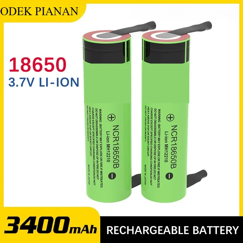 

2 шт. NCR18650B 3,7 В 18650 литиевая батарея 3400 мАч перезаряжаемая большая емкость для фонариков/электрических велосипедов/RC игрушек/электроинструментов